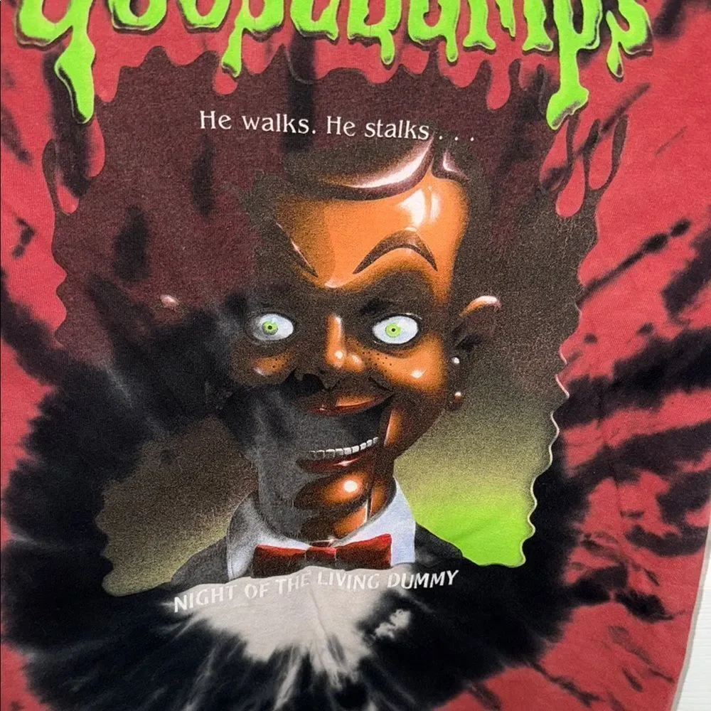 Goosebumps Red and Black Tie-Dye T-Shirt - Picture 3 of 8